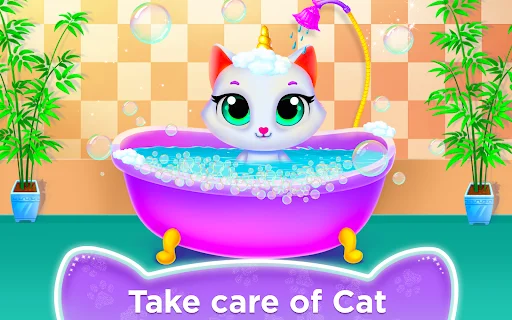 Unicorn Cat Princess Baby Game: Android store screenshot 2